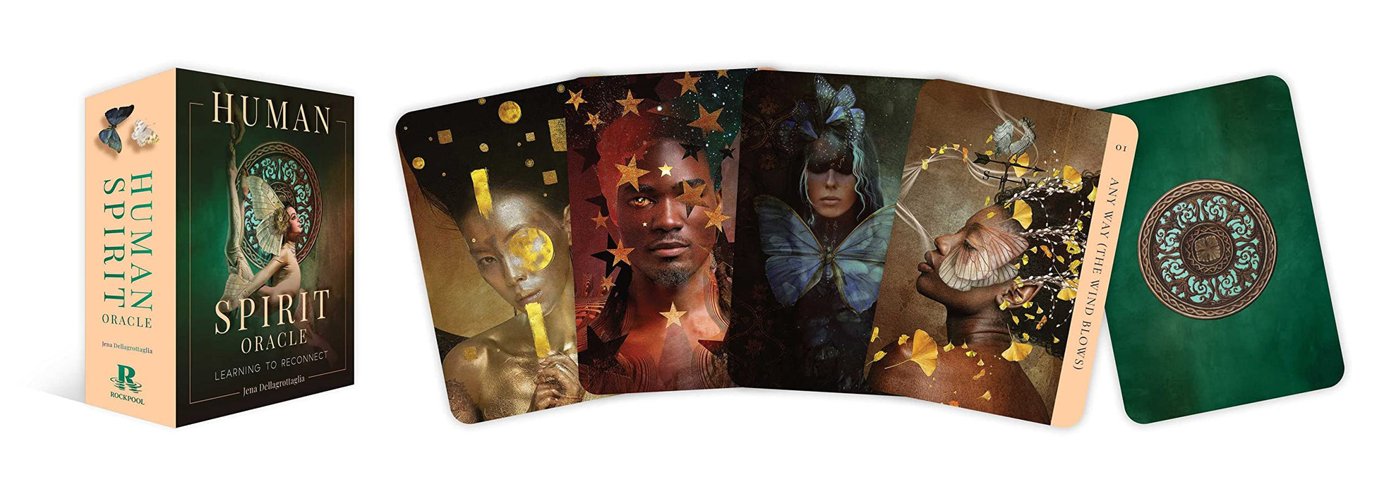 Human Spirit Oracle: Learning to Reconnect (44 Gilded Cards with 128 Full-Color Guidebook) - Jena Dellagrottaglia