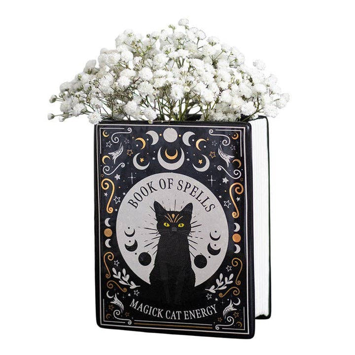 Black Cat Magick -keraaminen kirjamaljakko