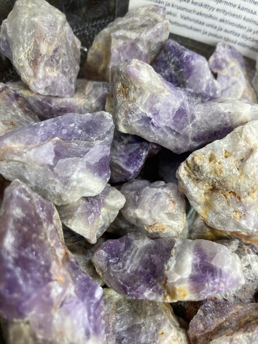 Ametisti Chevron raakapala 3-5cm