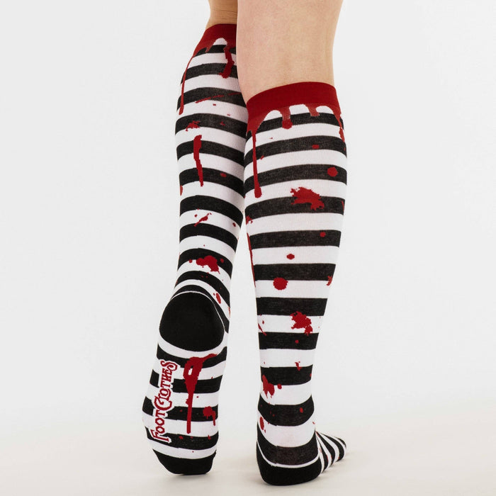 Sanguine Stripes Blood Spatter polvisukat - FootClothes