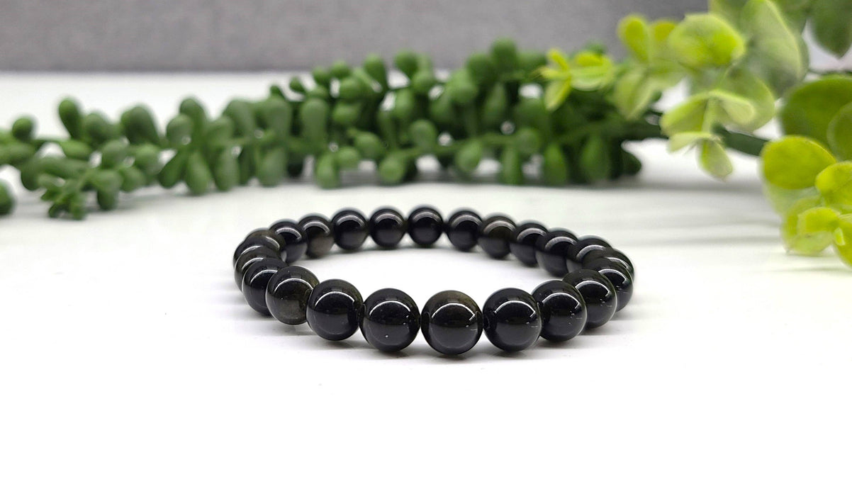 Musta obsidiaanirannekoru 8 mm