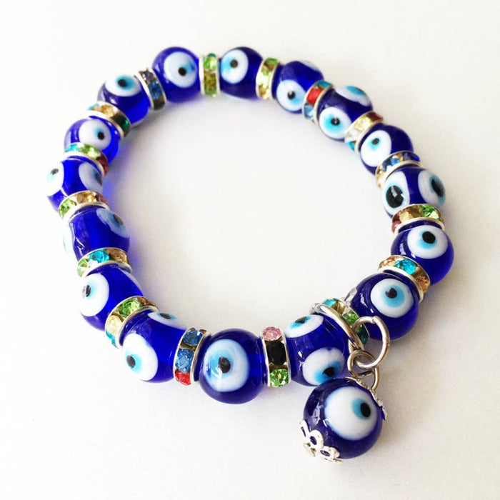 Evil Eye rannekoru roikkuvalla helmellä (joustava)