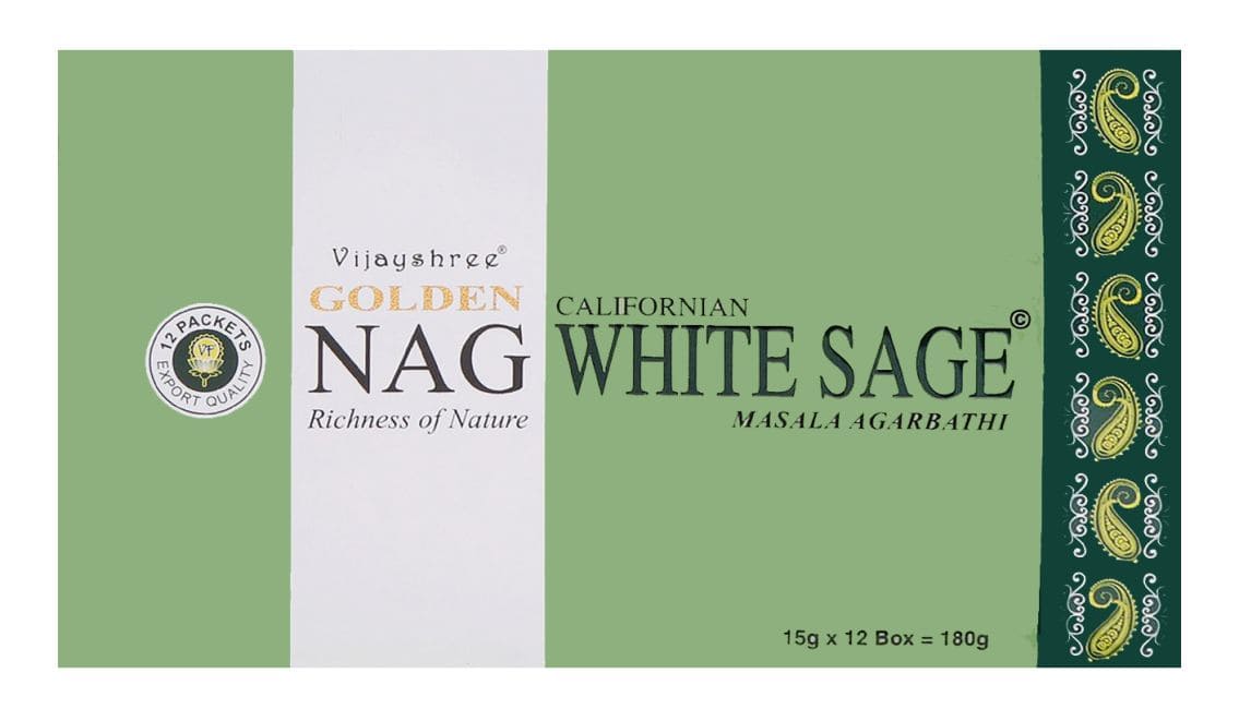 Golden Nag White Sage suitsuketikku 15 g – Vijayshree