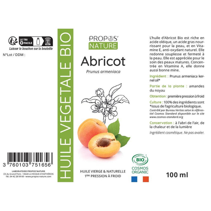 Aprikoosisiemenöljy (Vegetable) 50ml - Laboratoire Propos'Nature