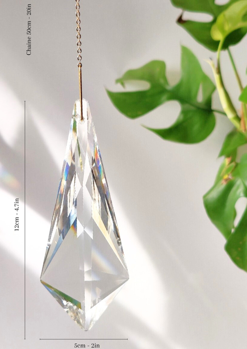 Crystal sun catcher • Large sun catcher crystal, intense effect