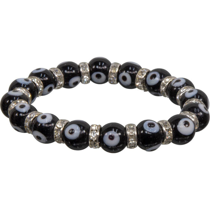 Suojarannekoru Evil Eye – mustat lasihelmet