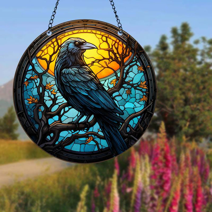 Acrylic window decoration raven, different types