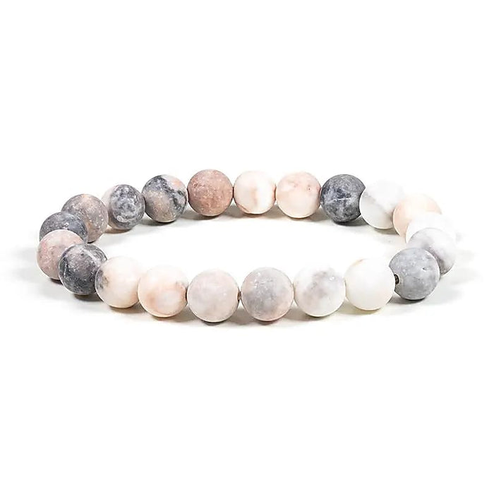 Mala bracelet pink zebra Jasper (flexible) 