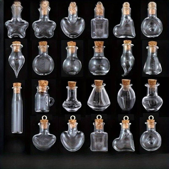 Miniatyyri pullo luonnonkorkilla 3kpl setti