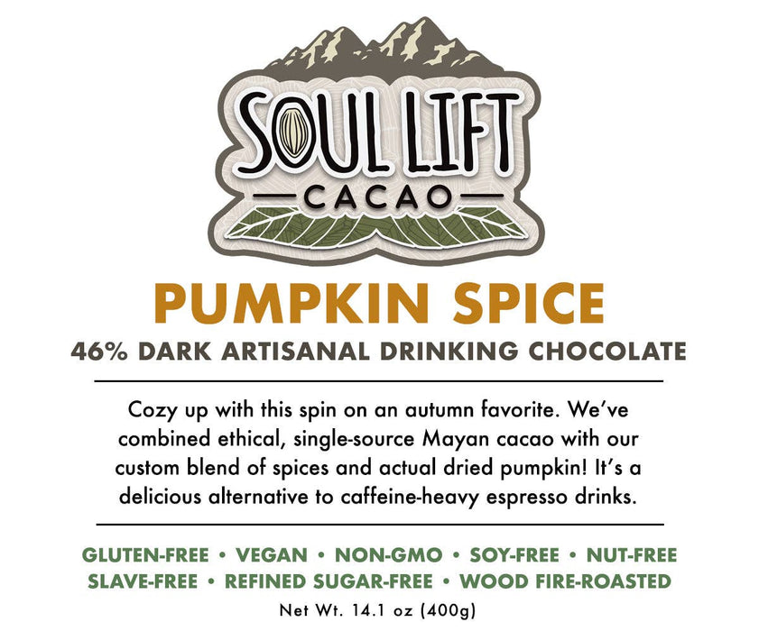 Pumpkin Spice 45% seremoniallinen kaakao: 1 annos / 40g - Soul Lift Cacao