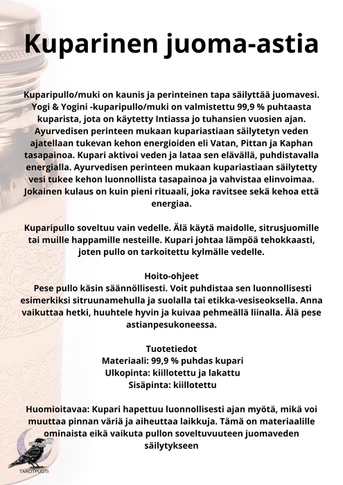 Kuparinen juomapullo Tree of life (500ml)
