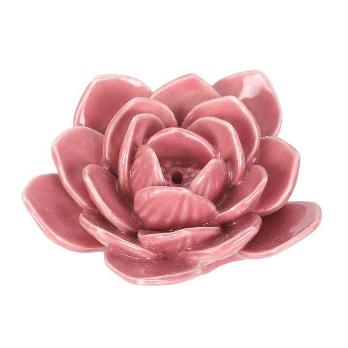 Pinkki Lotus keraaminen suitsukeastia