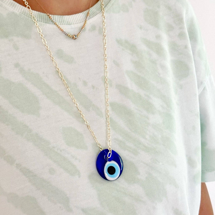 Sininen lasinen Evil Eye -kaulakoru