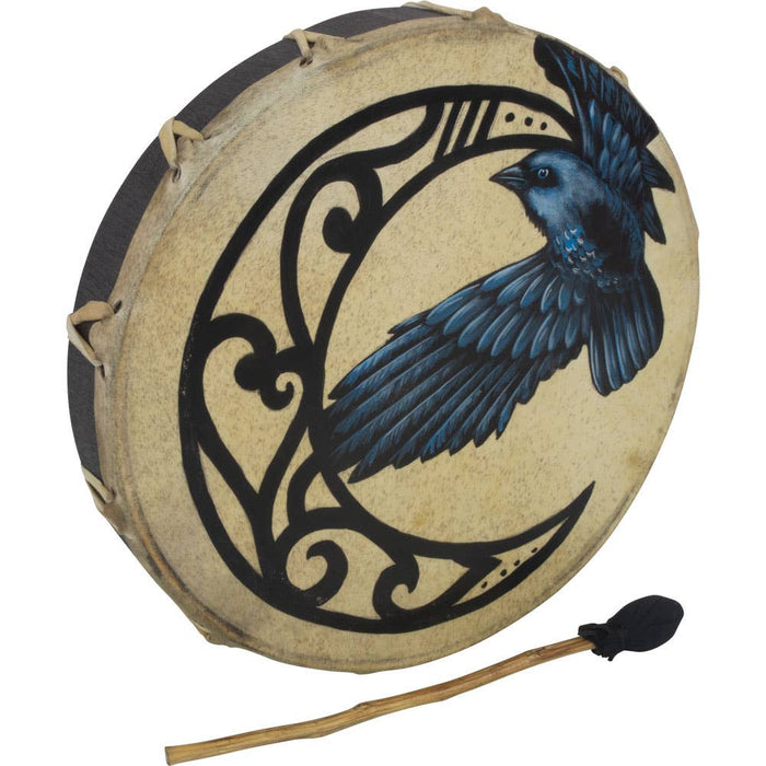 Raven and moon ceremonial drum