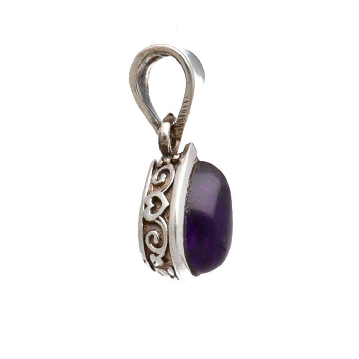 Bohemia amethyst pendant, 925 sterling silver