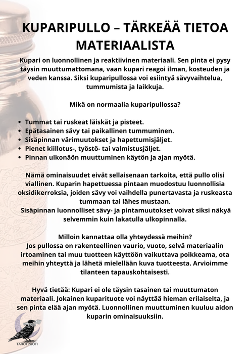 Kuparinen juomapullo Tree of life (500ml)