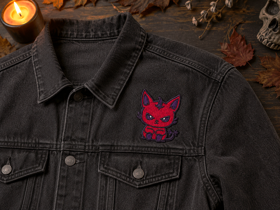 Red Demon Kitty – kangasmerkki