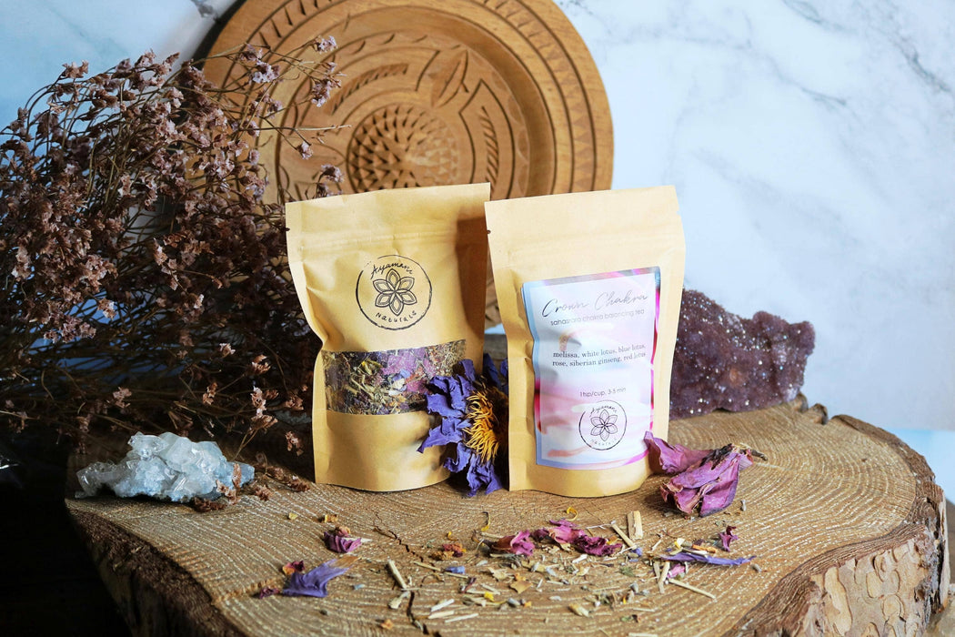 Crown Chakra yrttitee – Lootus, ruusu ja ginseng