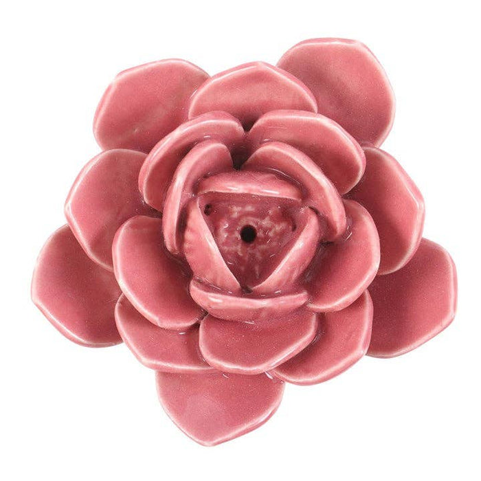Pinkki Lotus keraaminen suitsukeastia