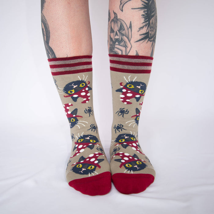 Witchy Whiskers Crew Socks - sukat - FootClothes
