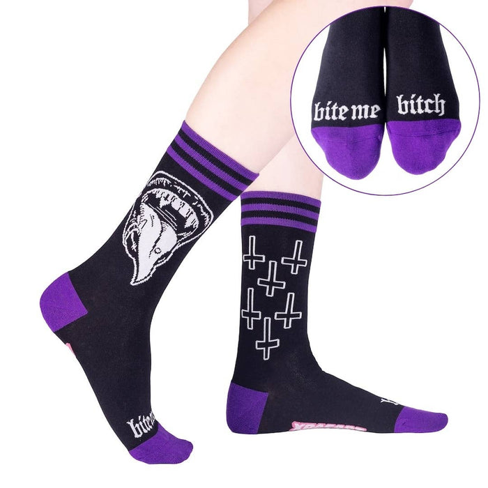 Bite Me Bitch Crew Socks - sukat - FootClothes