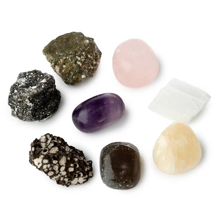 Kivet, mineraalit ja kristallit kaivuusetti Dig-It