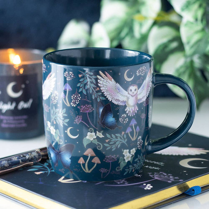 Night Flight Owl Print Mug -muki