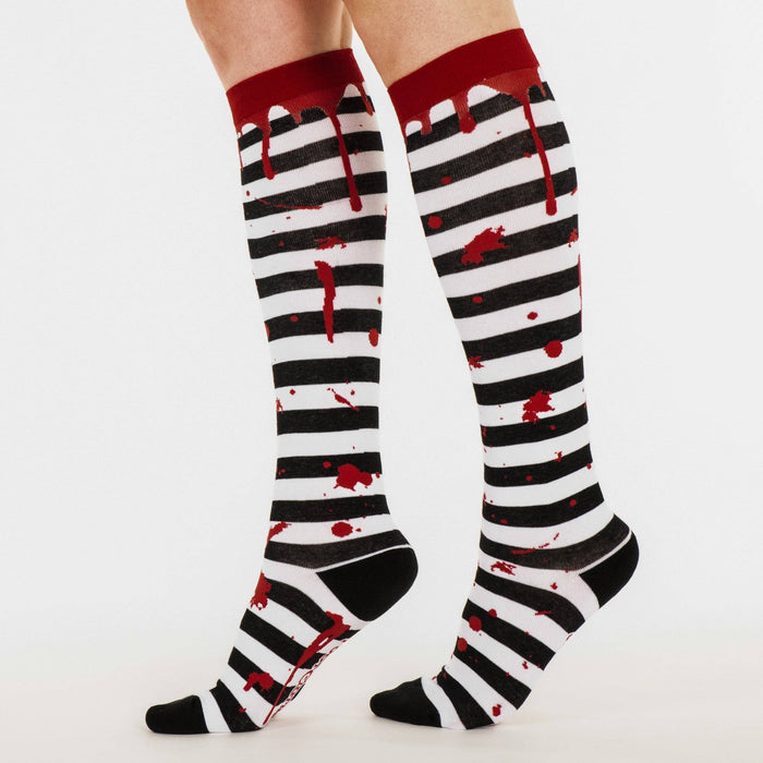 Sanguine Stripes Blood Spatter polvisukat - FootClothes