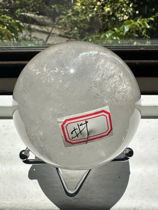 Suuri kirkas vuorikristallipallo sateenkaarisulkeumilla – 891 g (#7)