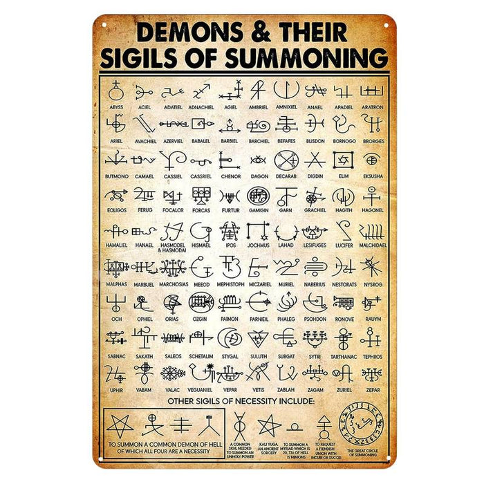 Demons And Their Sigils Of Summoning peltikyltti