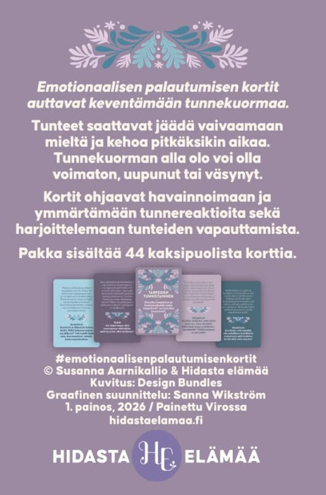 Emotionaalisen palautumisen kortit - Kevennä tunnekuormaasi - Susanna Aarnikallio