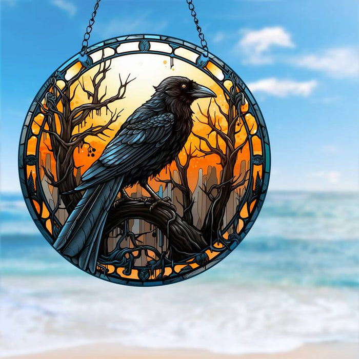 Acrylic window decoration raven, different types