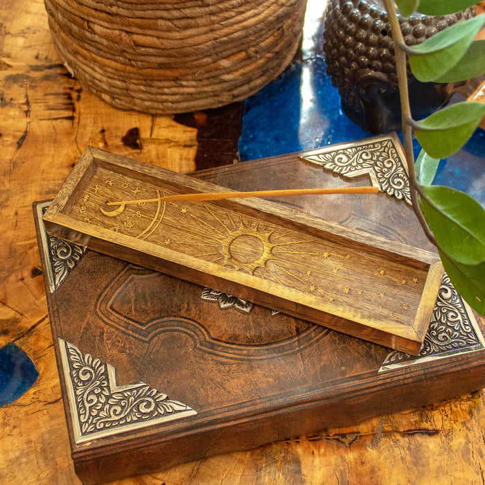 Puinen suitsuketarjotin 25 cm x 7,5 cm