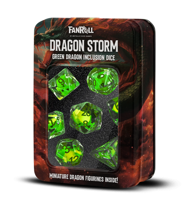 Dragon Storm hartsinen Inclusion-noppasetti: Green Dragon - Fanroll