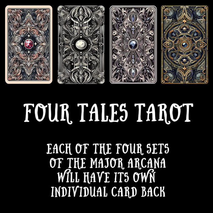 Four Tales Tarot (major arcana) - Black edges - Taroteca Studios
