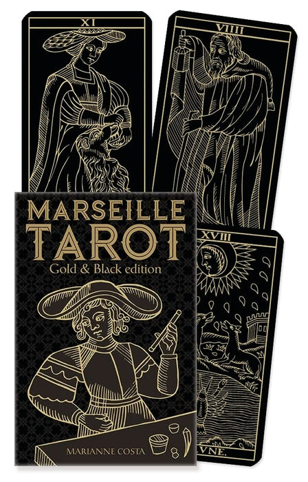 Marseille Tarot - Gold and Black Edition - Marianne Costa UUTUUS 11/23