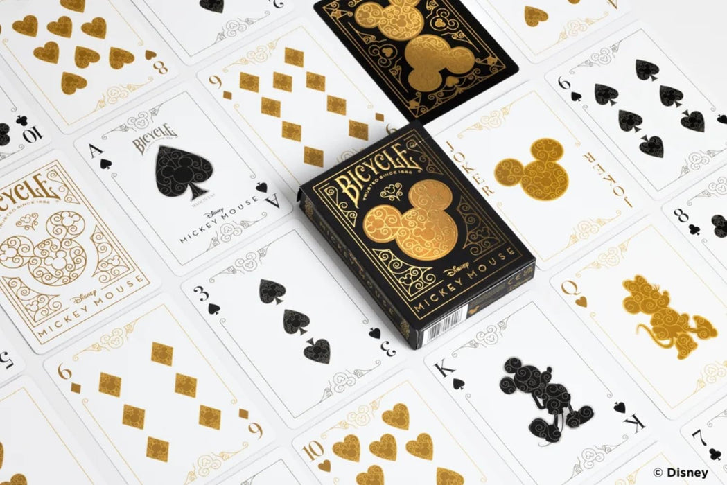 Bicycle Disney Mickey Mouse Inspired Black and Gold pelikortit