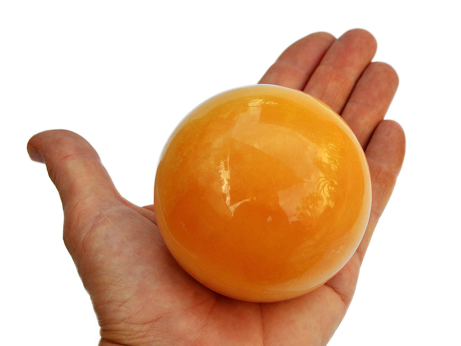 Orange calcite ball (65mm - 85mm) 