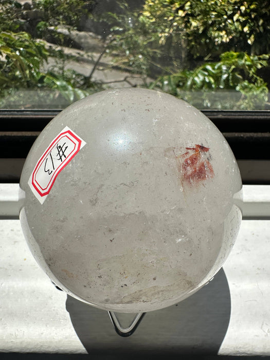 Suuri kirkas vuorikristallipallo sateenkaarisulkeumilla – 1,42 kg (#13)