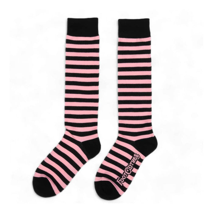 Bubblegum and Black Stripes polvisukat - FootClothes