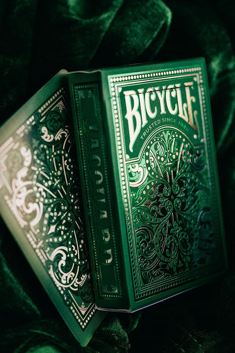 Bicycle Jacquard Premium Playing Cards, Silver and Emerald Green