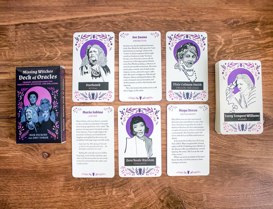 The Missing Witches Deck of Oracles: Feminist Ancestor Magic for Meditations, Divination, and Spellwork - Risa Dickens, Amy Torok