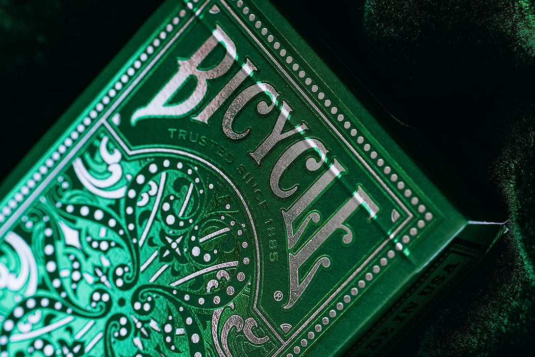 Bicycle Jacquard Premium Playing Cards, Silver and Emerald Green