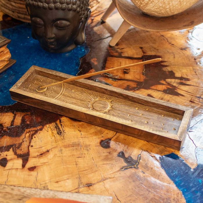 Puinen suitsuketarjotin 25 cm x 7,5 cm