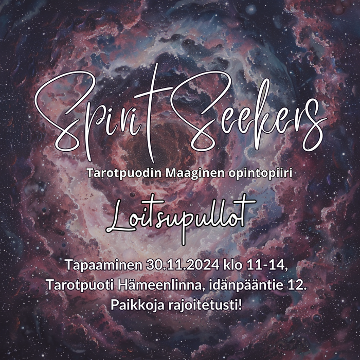 30.11.2024 Spirit Seekers- Tarotpuodin maaginen opintopiiri -1.  Loitsupullot