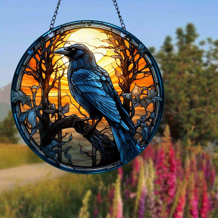 Acrylic window decoration raven, different types