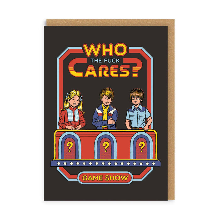 Who The Fuck Cares postikortti ja kirjekuori - Steven Rhodes