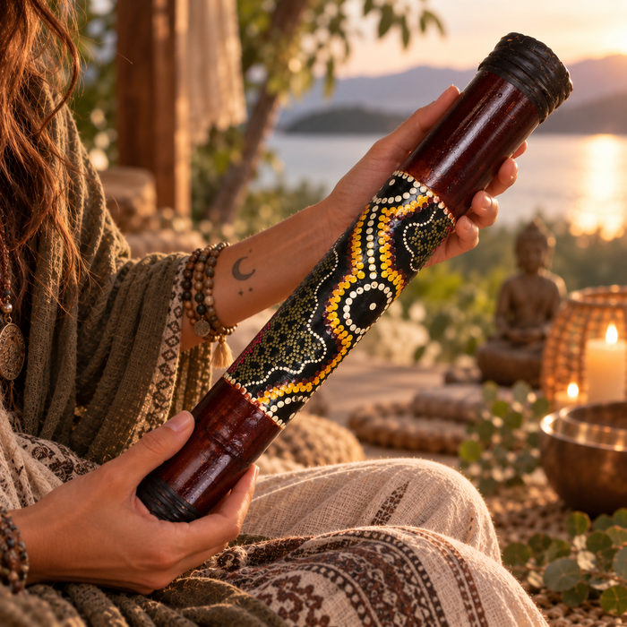 Bambu sadekeppi – tumma pistemaalaus 40 cm
