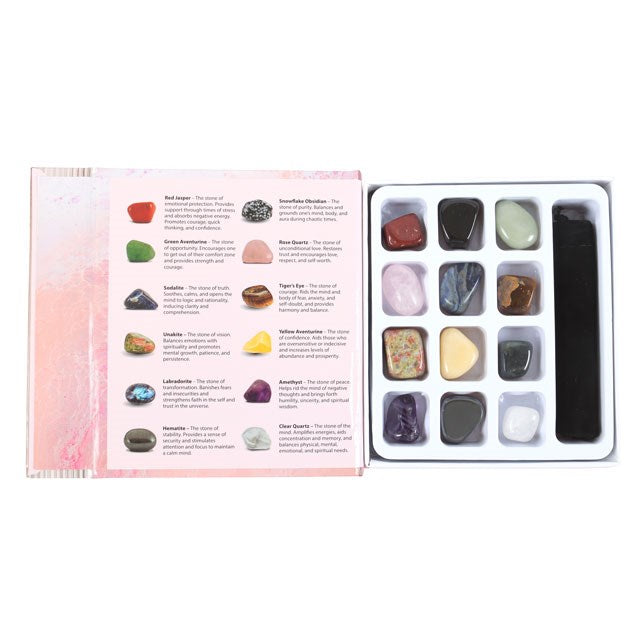 A little book of crystal Healing - Crystal healing set in a gift box including 12 crystals