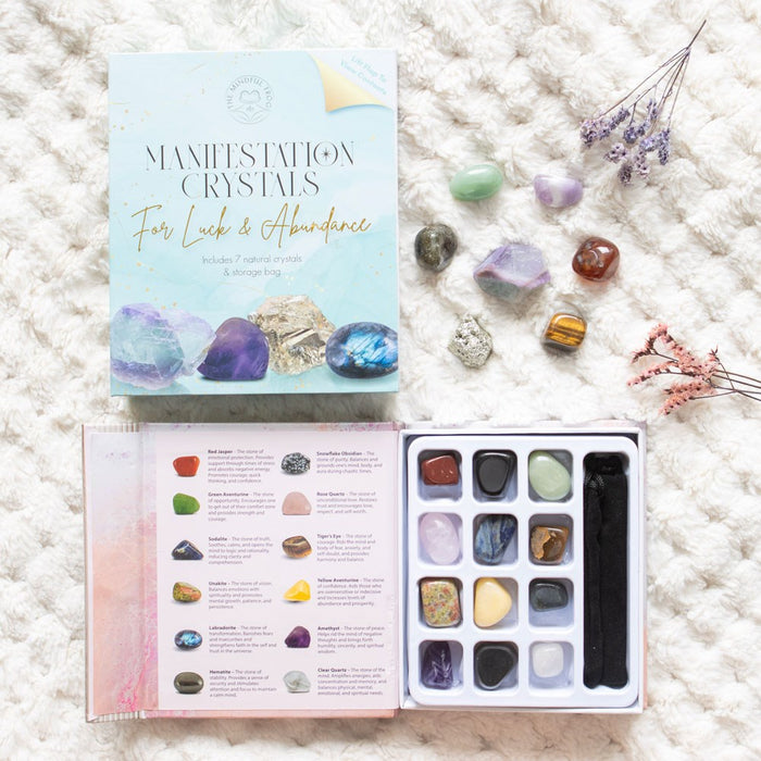 A little book of crystal Healing - Crystal healing set in a gift box including 12 crystals